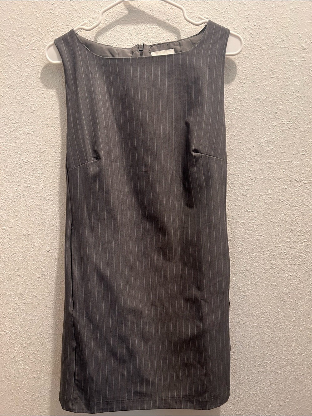 H&M Grey Pinstripe Sleeveless Sheath Dress